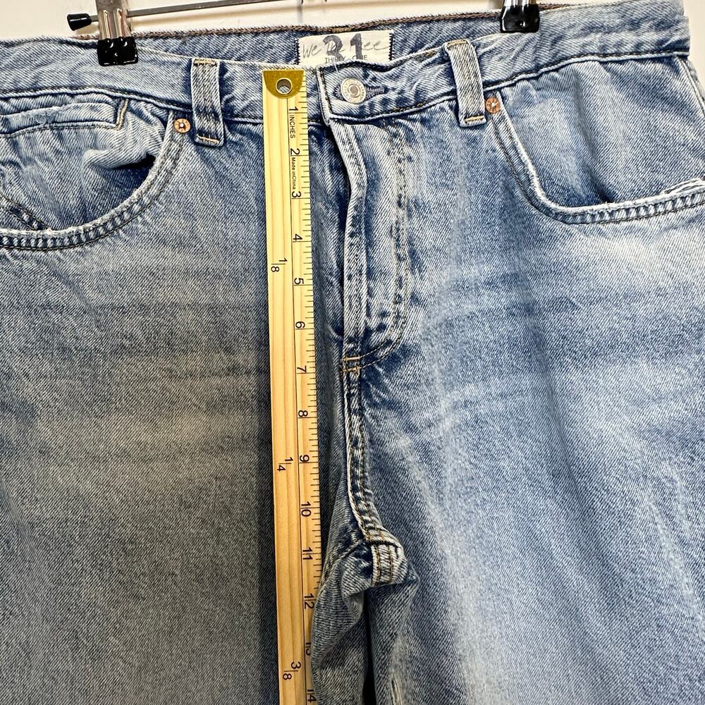 We The Free Jeans 31 Light Blue Curvy High Rise Button Fly Raw Hem Boho‎ Retro - Picture 8 of 12